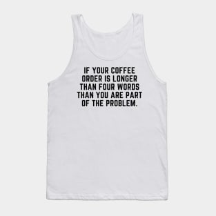 Your coffee order Tank Top